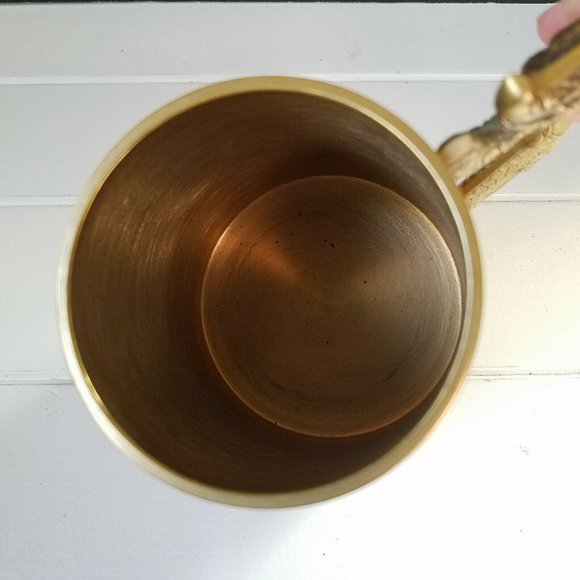 Vintage Brass Beer Tankard Stein Mug with Dragon Serpent Handle - Picture 6 of 9